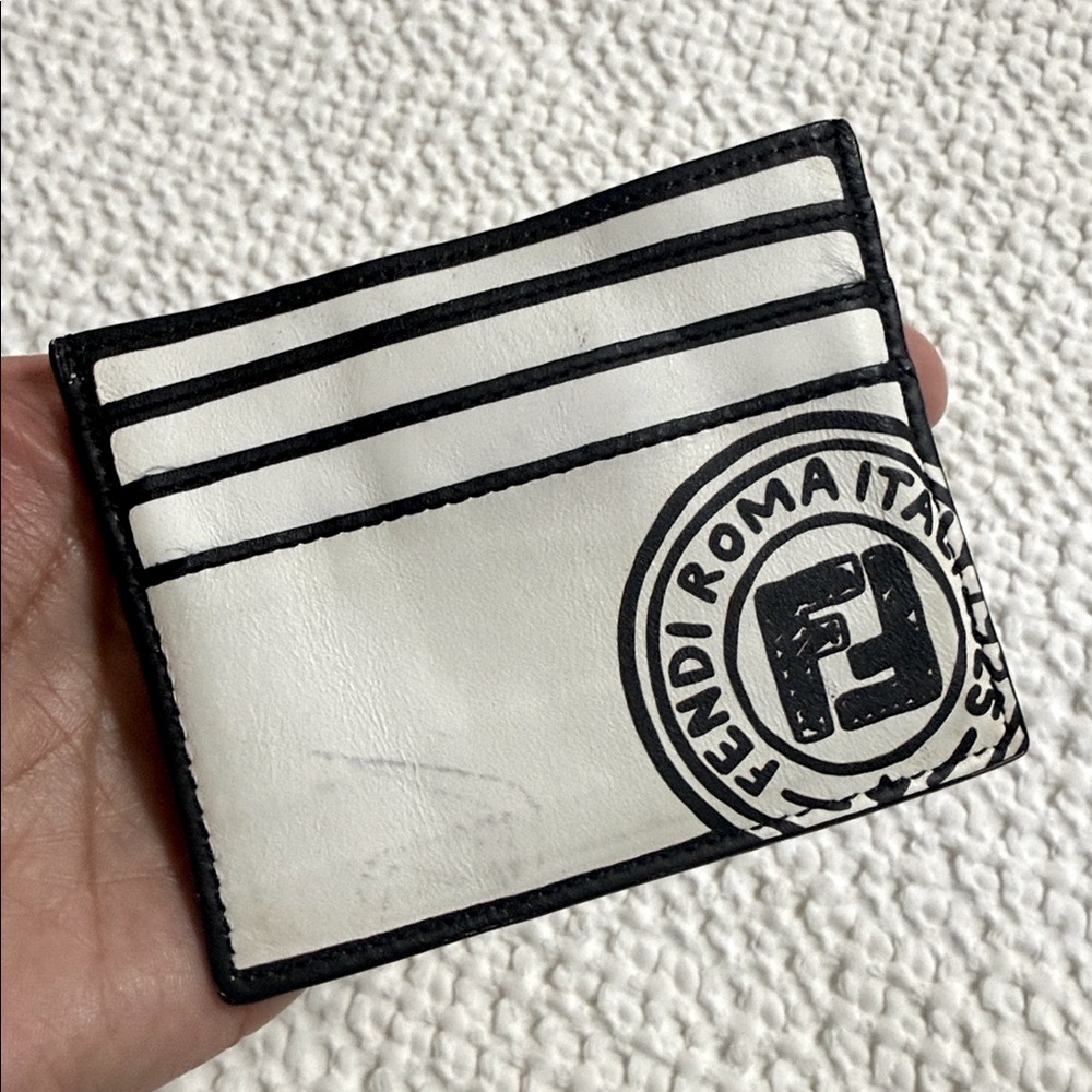 Fendi Joshua Vides White & Black Card Holder - Picture 9 of 11